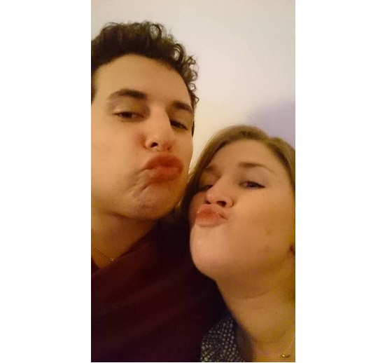 Couple doing duck lips